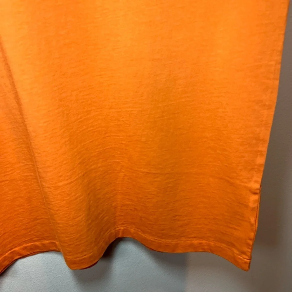 Polo Ralph Lauren V-Neck T-Shirt Orange Cotton Blue Embroidered Pony Mens Sz XXL